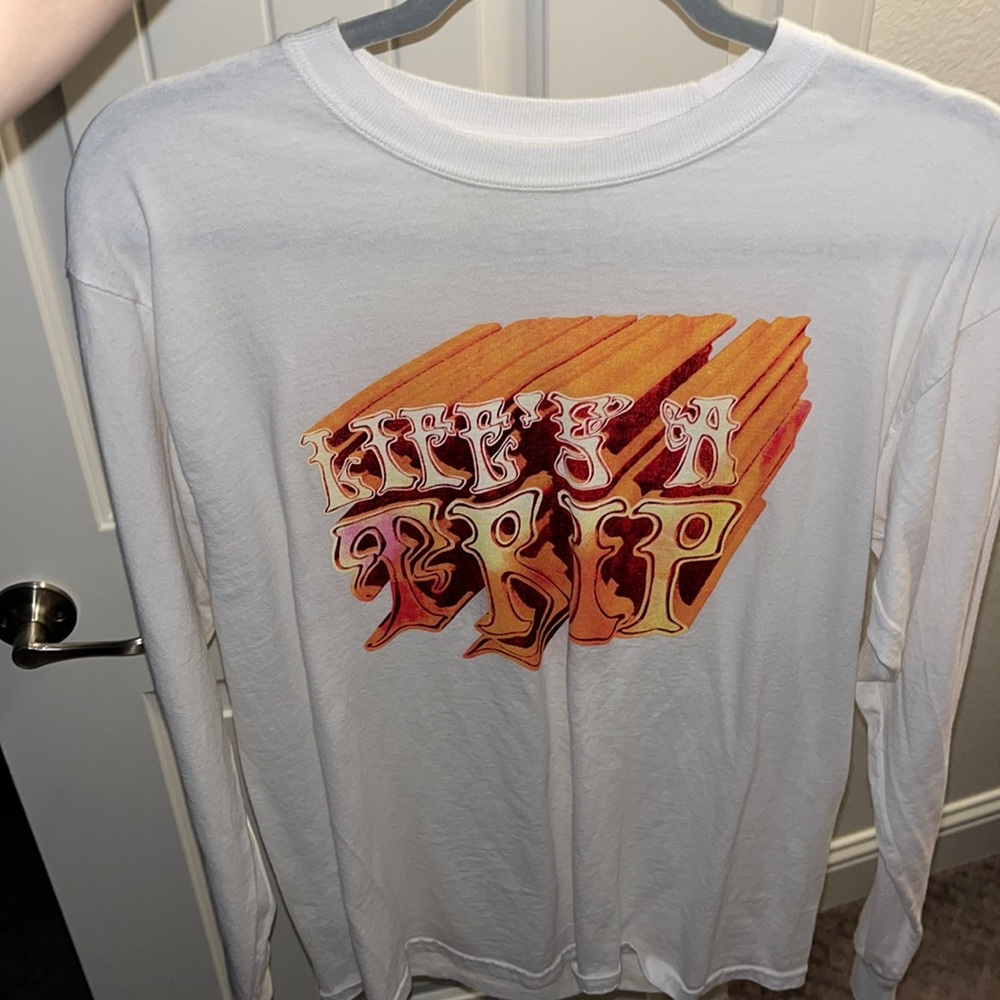 Long sleeve white Trippie Redd shirt. Trippe Redd concert merch
